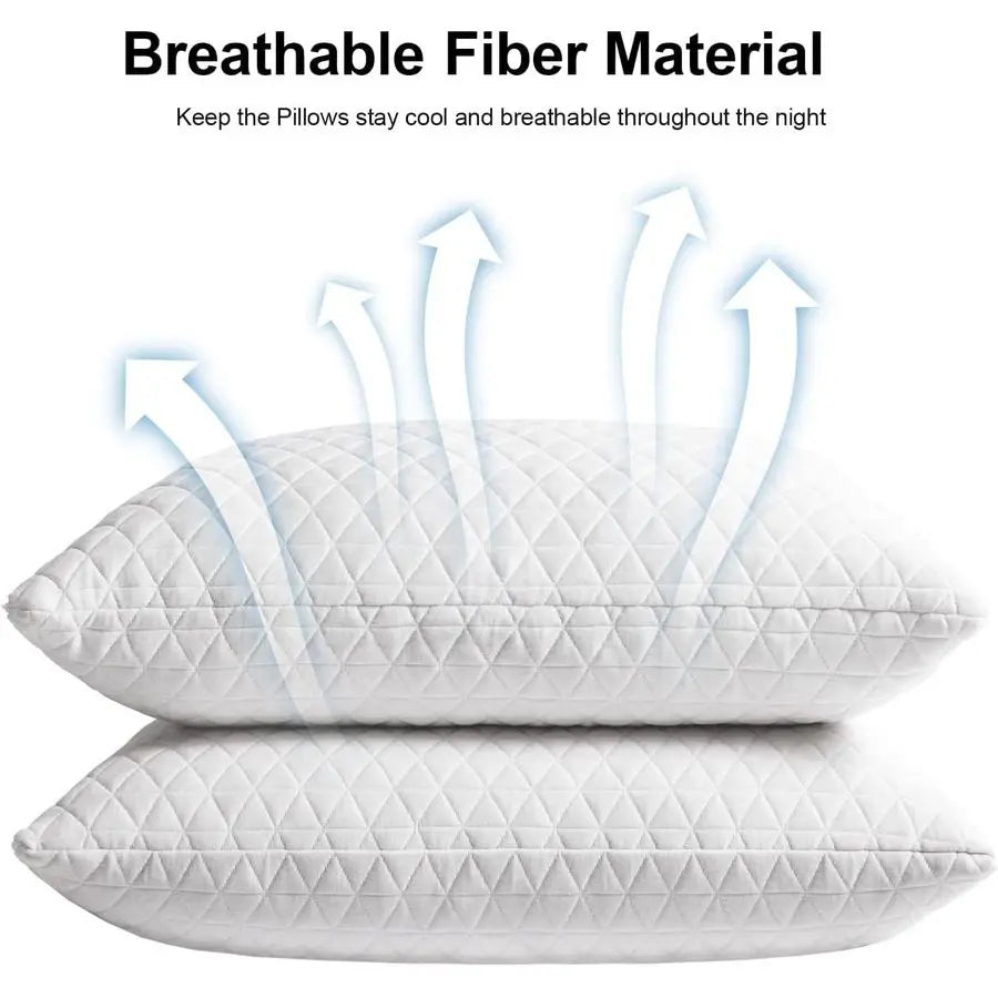 Memory Foam Pillows for Sleeping,Bed Pillows King Size Set of 2 Pack Cooling Adjustable,Good for Side and Back Sleeper with Wash