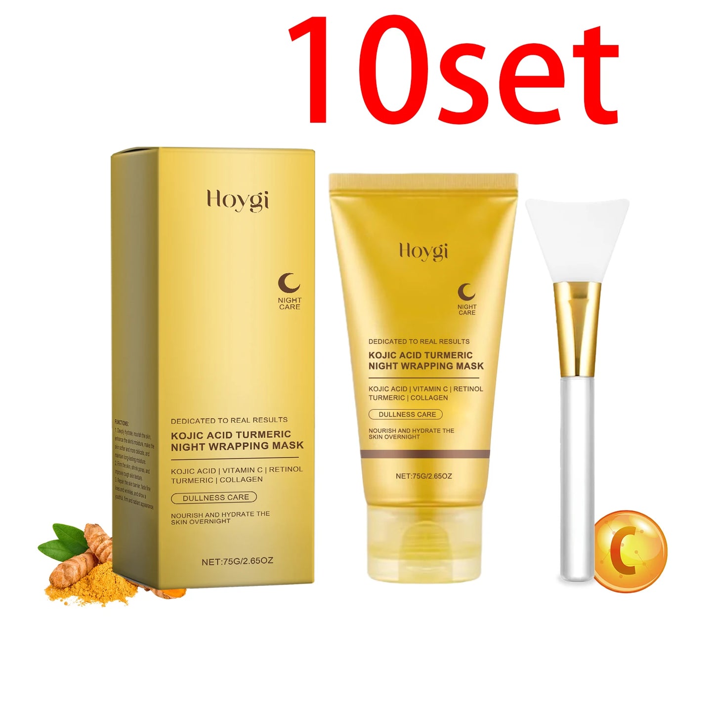 Hoygi Turmeric Face Mask Peel off Mask Wrapping Night Deep Cleansing Pores Oil Control for Brightening Rejevenation Skin Care