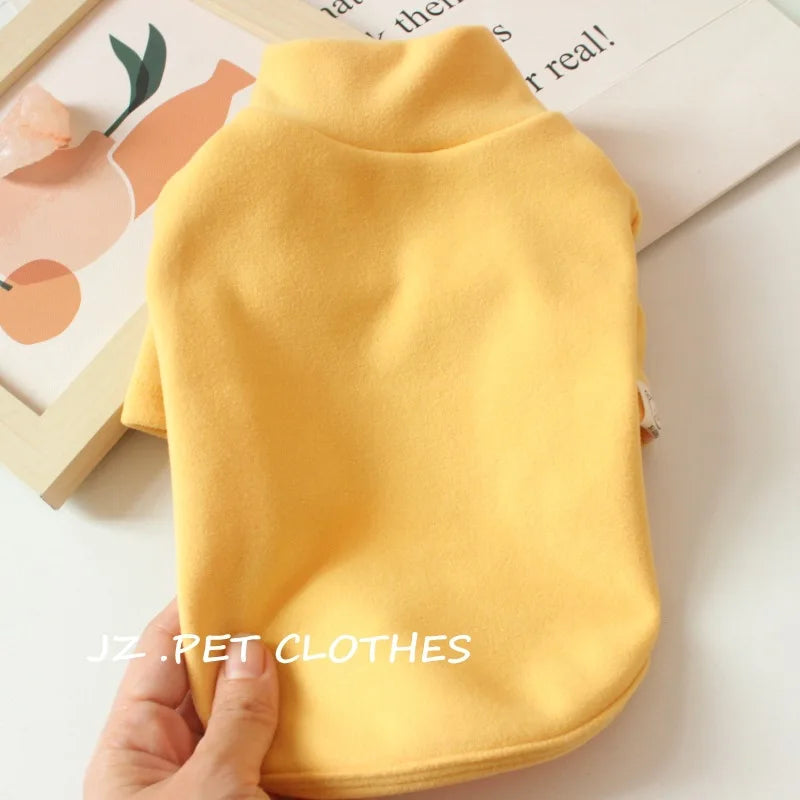 Warm Puppy Base Shirt Pet Solid Color T-shirt Autumn Winter Cute Puppy Clothes For Small Dogs Thai Teddy & Cats Cozy Pet Apparel