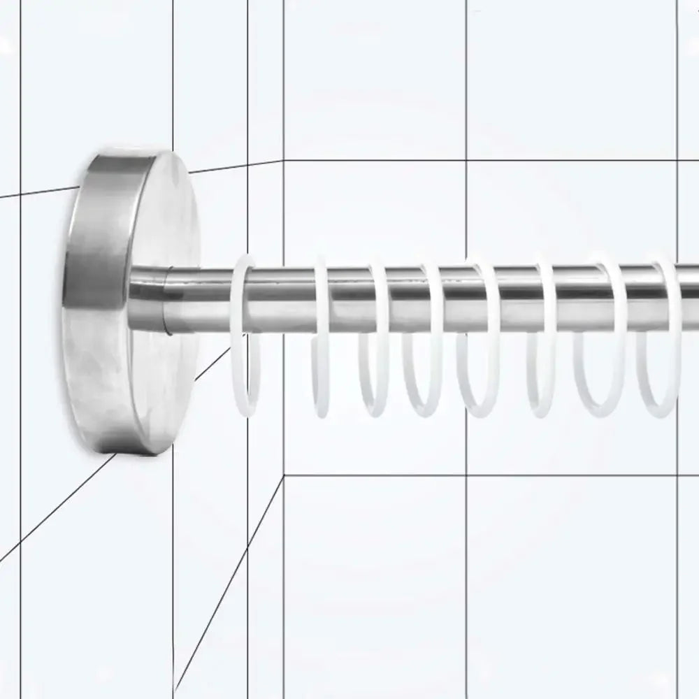 Shower Curtain Bar U Shape Without Drilling Curtain Bar Stainless Steel with Shower Curtain for Bathroom Toilet Window Balcony