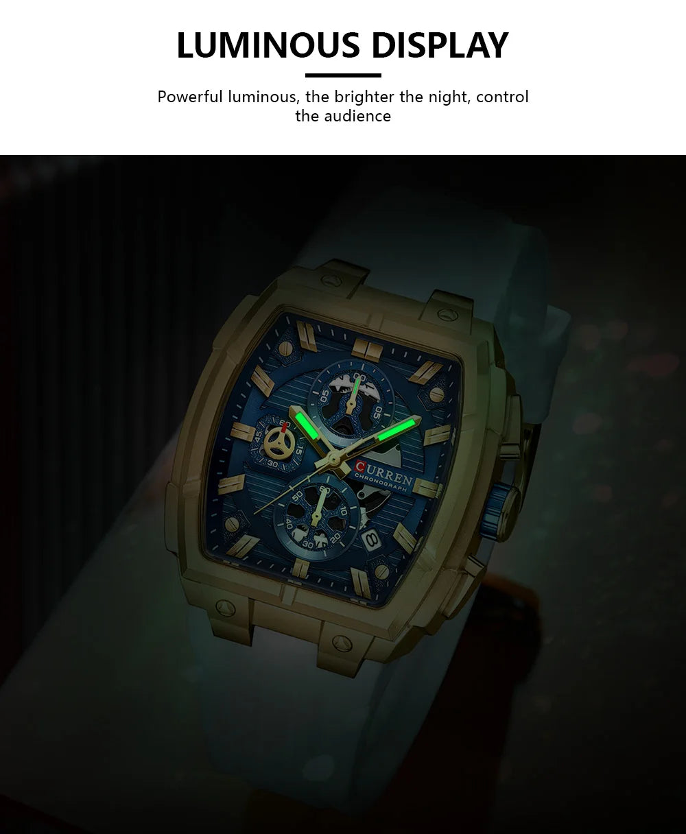 CURREN Men Casual Sport Military Quartz Calendar Wrist Watch for Man Business Leather Waterproof Male Clock Relogio Masculino