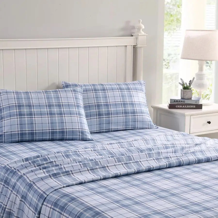 Flannel Sheets Queen Size, AntiPilling amp Wrinkle Resistant Cotton, Touchably Soft for AllSeason Comfort Bed Sheets with Matchi