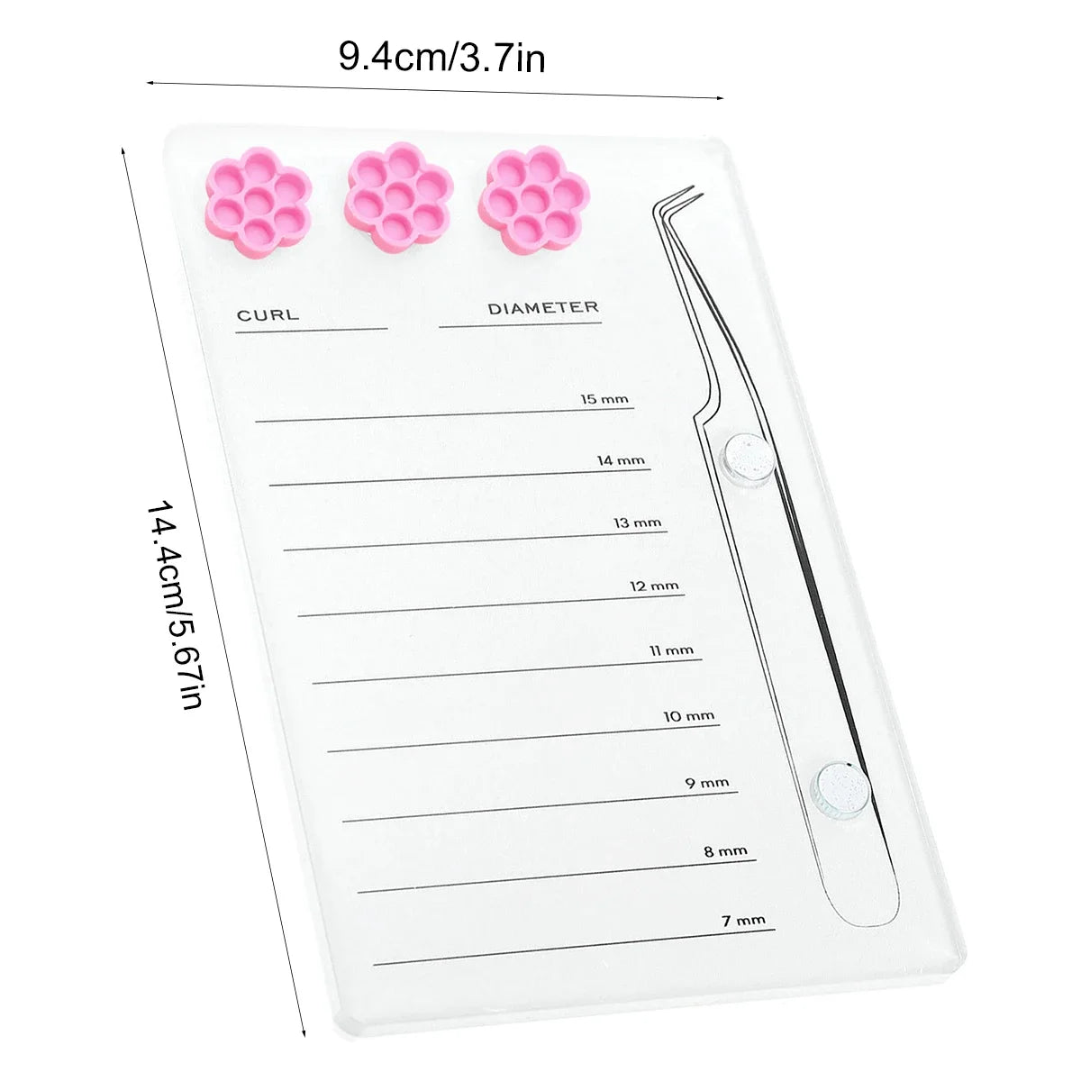 Eyelash Extension Scale Holder Wholesale Magnetic Acrylic Lash Board with Glue Pallet Cup False Eyelashes Pad Makeup Tools