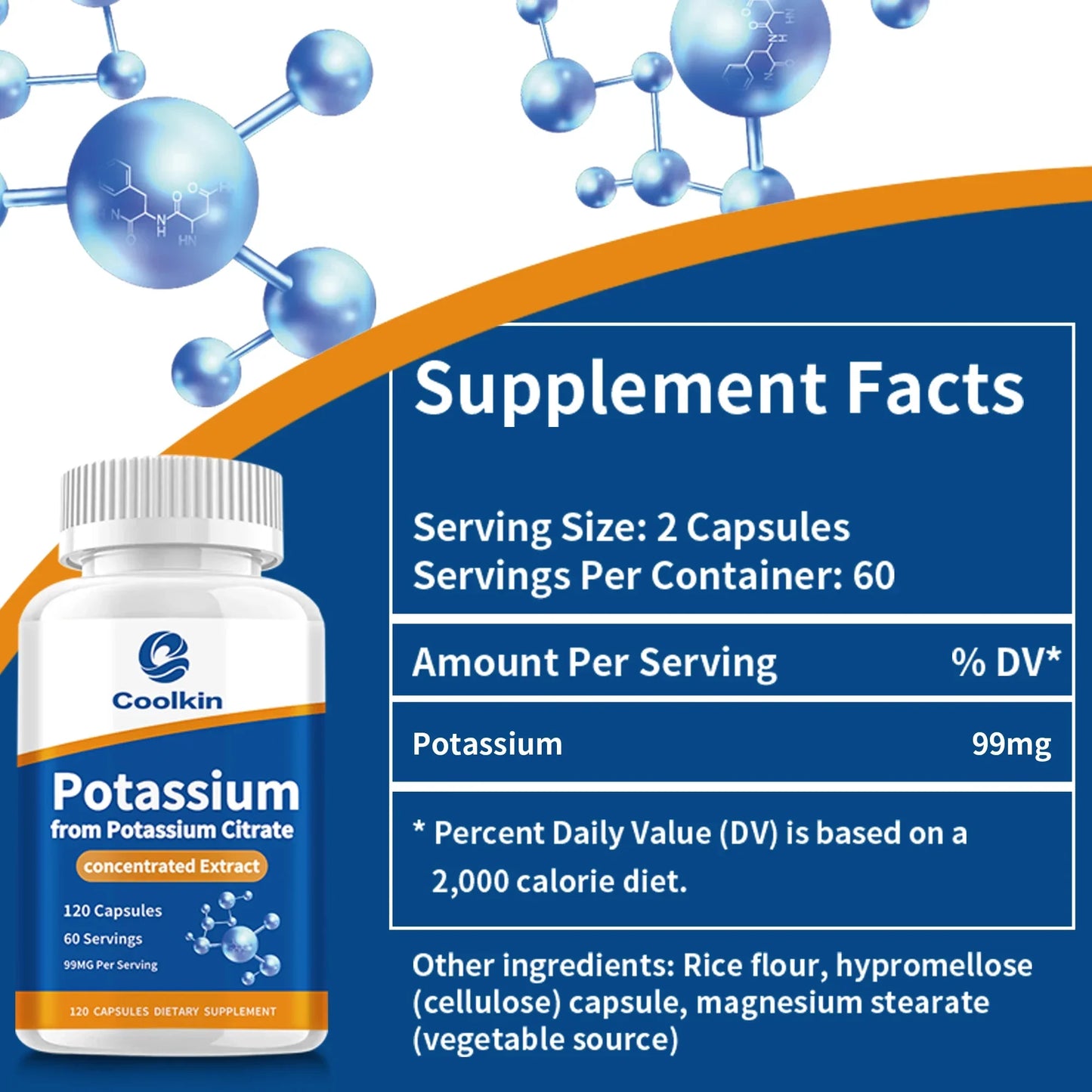 Potassium Citrate - Helps Maintain Electrolyte Levels, Promoting Muscle Function and Heart Health - 120 Capsules