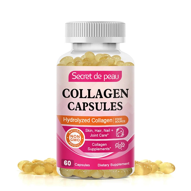BBEEAAUU Collagen Capsules Whitening Skin Care Anti-aging Products Beauty White Collagen Glow Supplement 60 Capsules