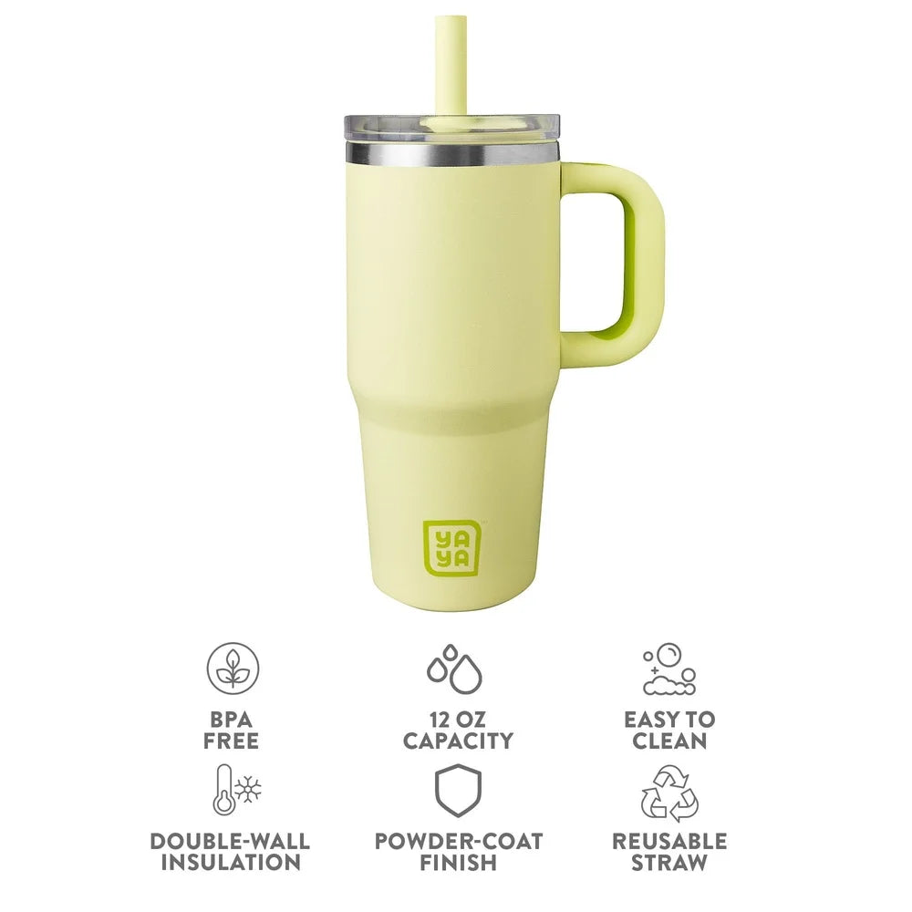 My First Travel Tumbler Toddlers 3  with Reusable Straw and Spill-Safe Lid 12oz Yellow