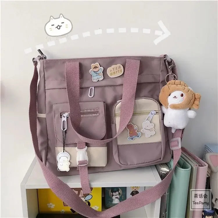 Waterproof Canvas Women Handbags Shoulder Bag Nylon Ladies Messenger Bag Oxford Crossbody Bags Tote Book Bags for Girls Satchels