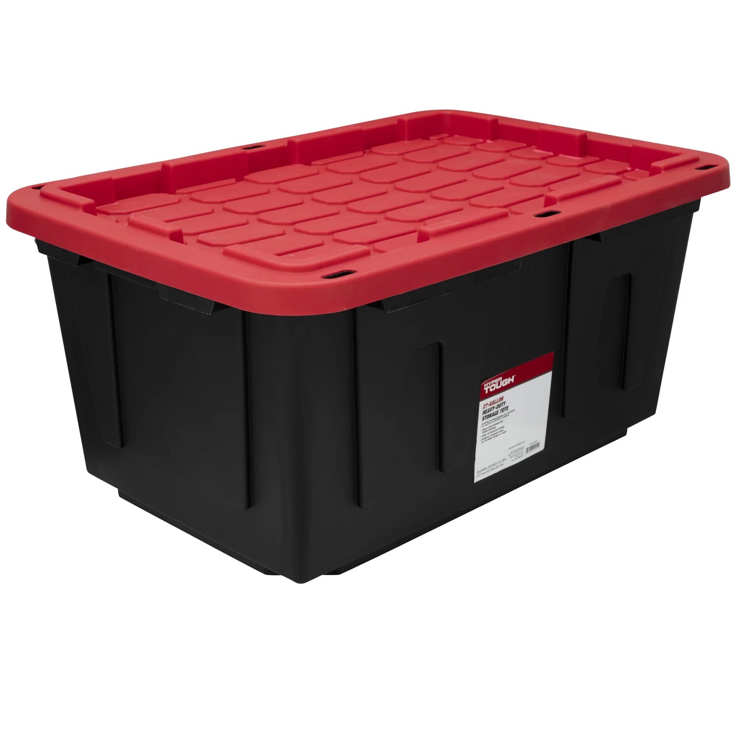 6 Pack 27 Gallon Large Storage Bins with Snap Lid Black And Red Heavy Duty Plastic Storage Containers for Home Organization