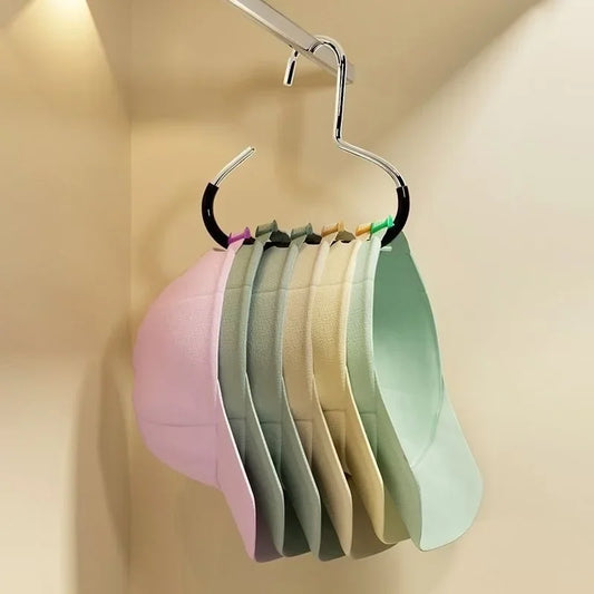 Durable Circle Ring Hat Hanger Non-marking Non-slip Hat Storage Hook Scarf Towel Tie Hanging Rack