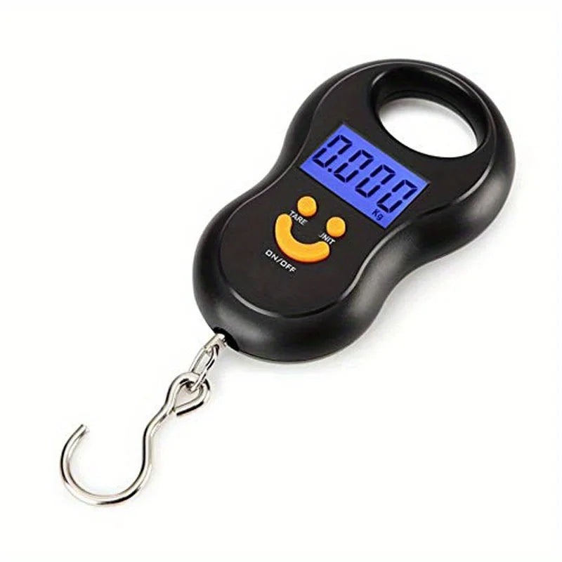 1pc Black Electronic 50kg 10g/ 110lb 0.35oz Hanging Scale LCD Digital Scale BackLight Fishing Weights Pocket Scale Luggage Sc