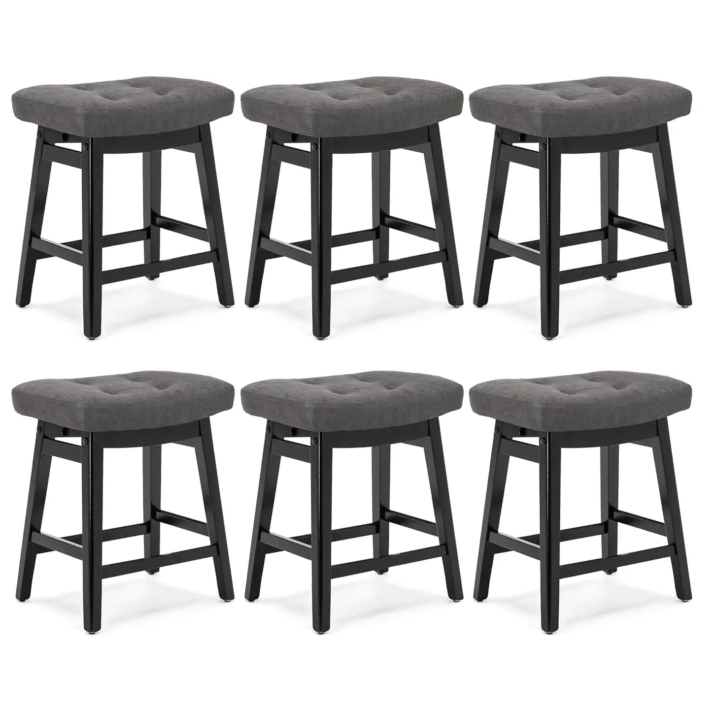 Counter Height Bar Stools Set of 6 for Kitchen Counter, Backless Farmhouse Island Short Barstools No Back with, Customized