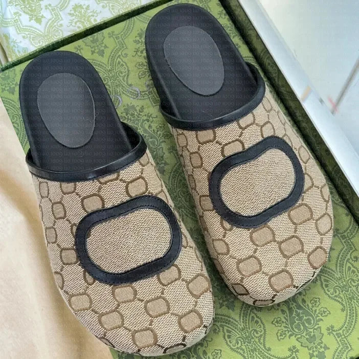 Designer High-End VersionGMen's and women's casual mule shoes with, flat-soled, versatile street wear