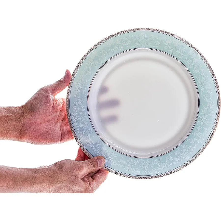 Fine Bone China Dinnerware Set16 Pcs Classic Relief Pattern Gilt Edged High Grade Porcelain Tableware Sets For 4 People