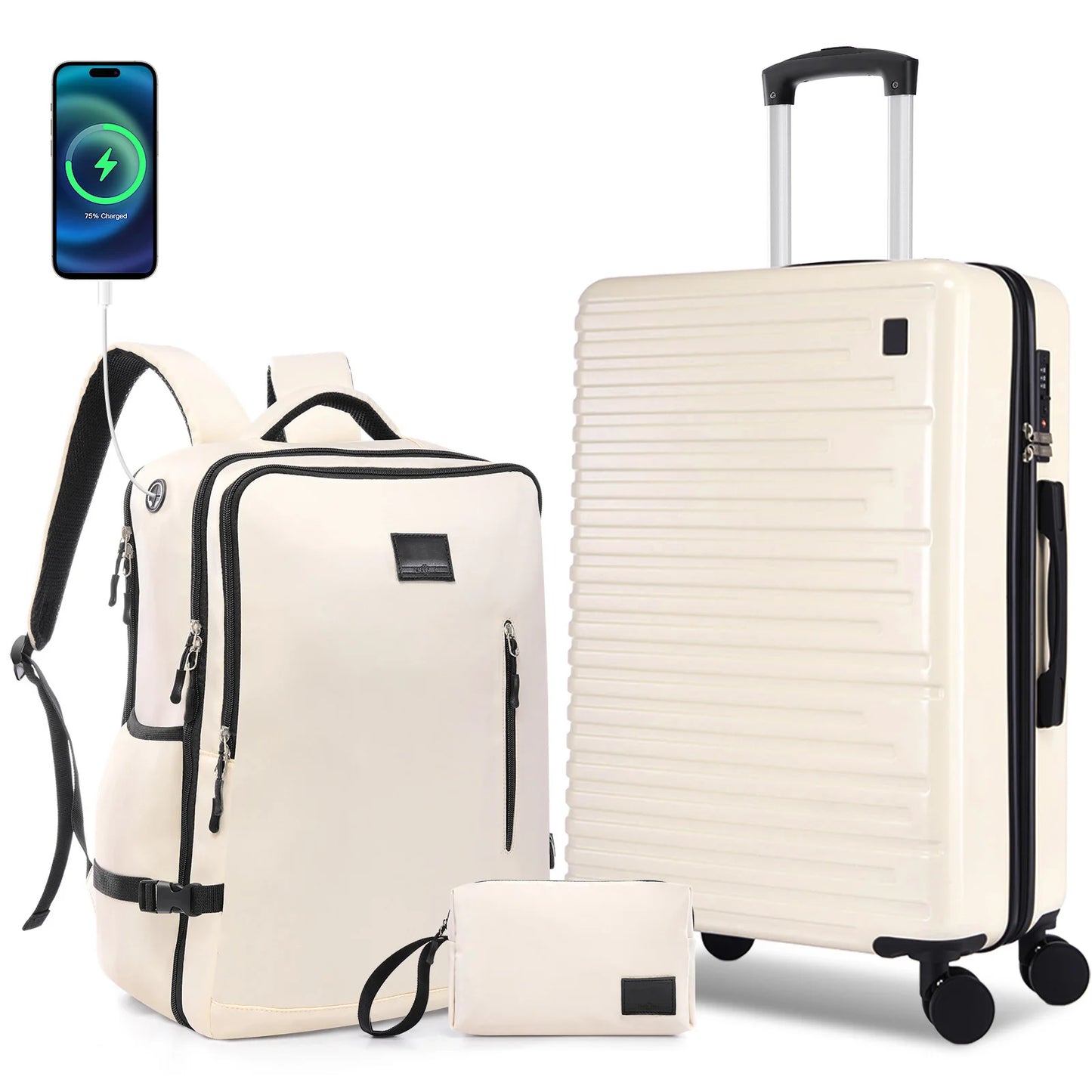 3/5pcs Luggage Set Carry On Suitcase With Spinner Wheel TSA Lock 20/24/28'' Luggage Include Backpack Toiletry For Business Trip