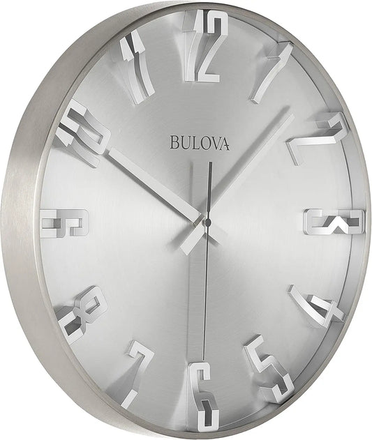 Elegant Silent Sweep Wall Clock with Raised Numerals and Glass Lens, Battery Operated