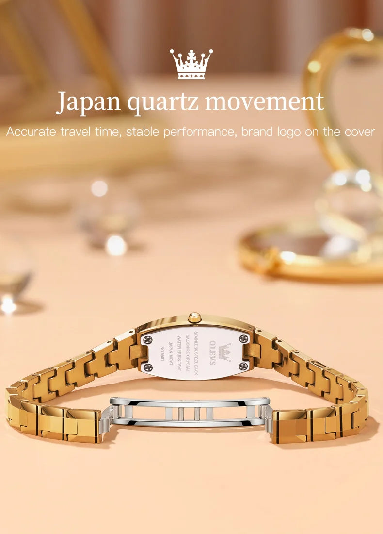 OLEVS 5501 Women Watch Fashion Tungsten Steel Brand Luxury Waterproof Watch Elegant Rose Gold Diamond Noble Women Quartz Watch