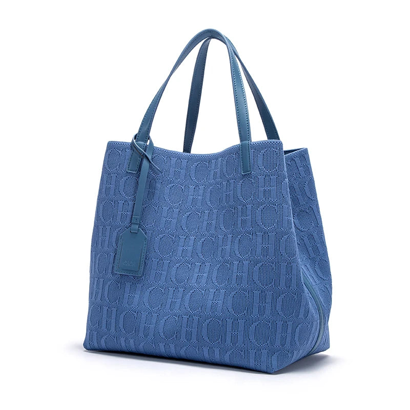 CH Women's Shoulder Bag Large Capacity Daily Commuter Crossbody Pure Colour Versatile Premium Sense Tote Bag Stylish Letter