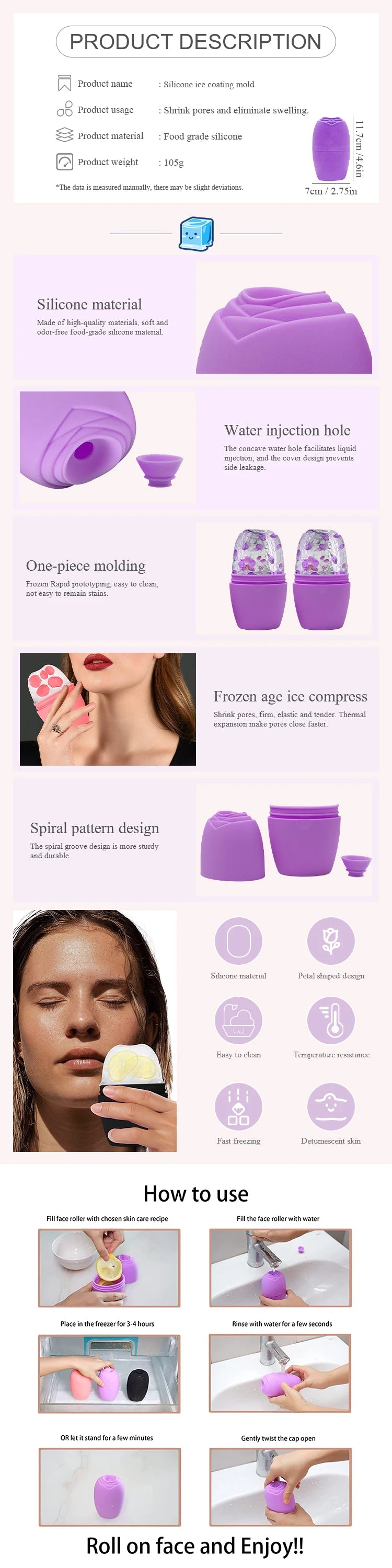 Silicone Ice Cube Tray Mold Face Beauty Lifting Ice Face Tool Contouring Acne Eye Skin Educe Massager Roller Ball Care