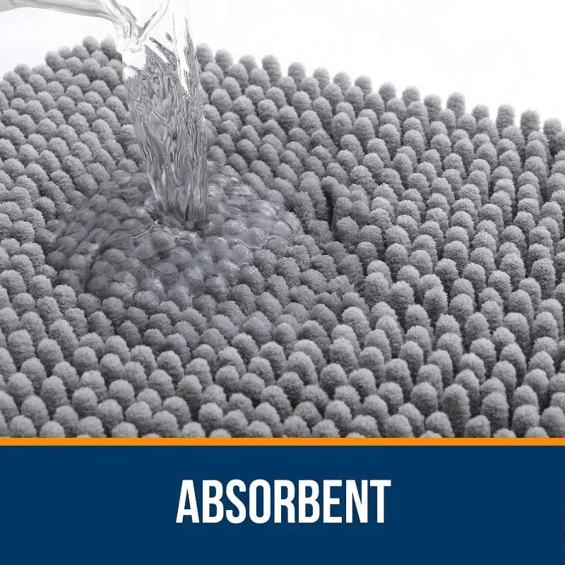 Bathroom Rugs 30x20 Extra Soft Absorbent Chenille Rubber Backing Quick Dry Machine Washable Bath Mats for Bathroom Floor