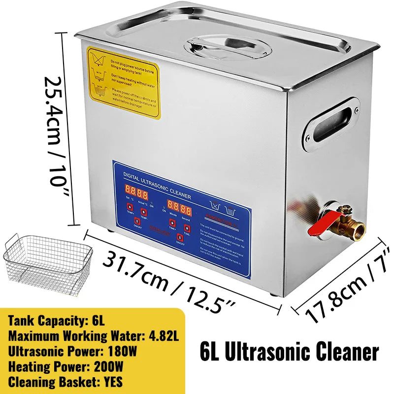 SucceBuy 6L Ultrasonic Cleaner Lave-Dishes Portable Washing Machine Dishwasher Digital Ultrasound Bath Home Clean Appliances