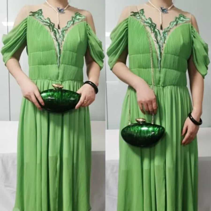 Acrylic Shell Handbag Removable Chain Crossbody Shoulder Evening Bag Clutch Purse for Women Formal Wedding Party Prom