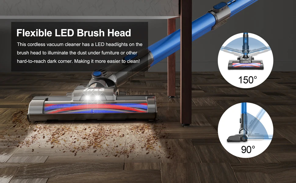 INSE N650 Cordless Vacuum Cleaner, 25Kpa Lightweight Stick Vacuum, Up to 45 Min