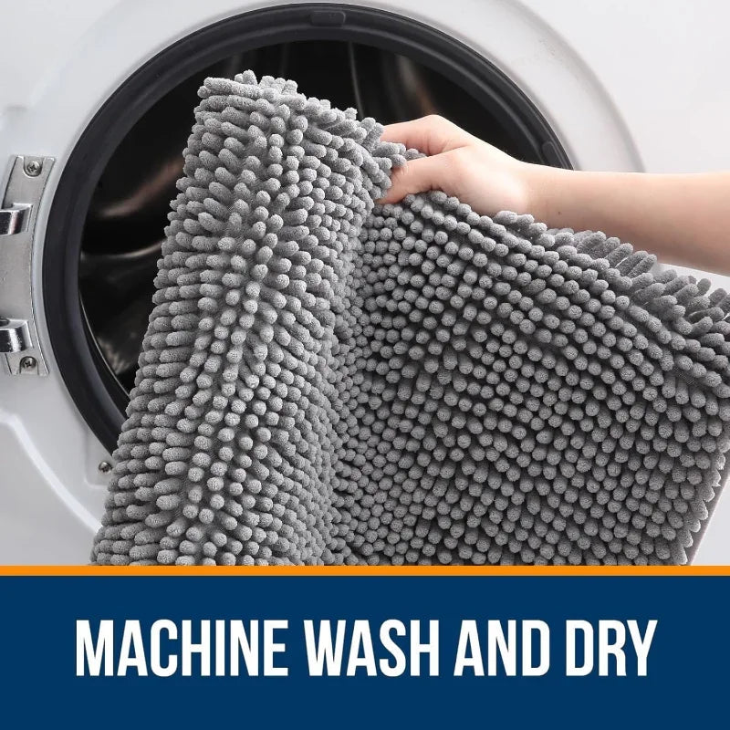 Bathroom Rugs 30x20 Extra Soft Absorbent Chenille Rubber Backing Quick Dry Machine Washable Bath Mats for Bathroom Floor