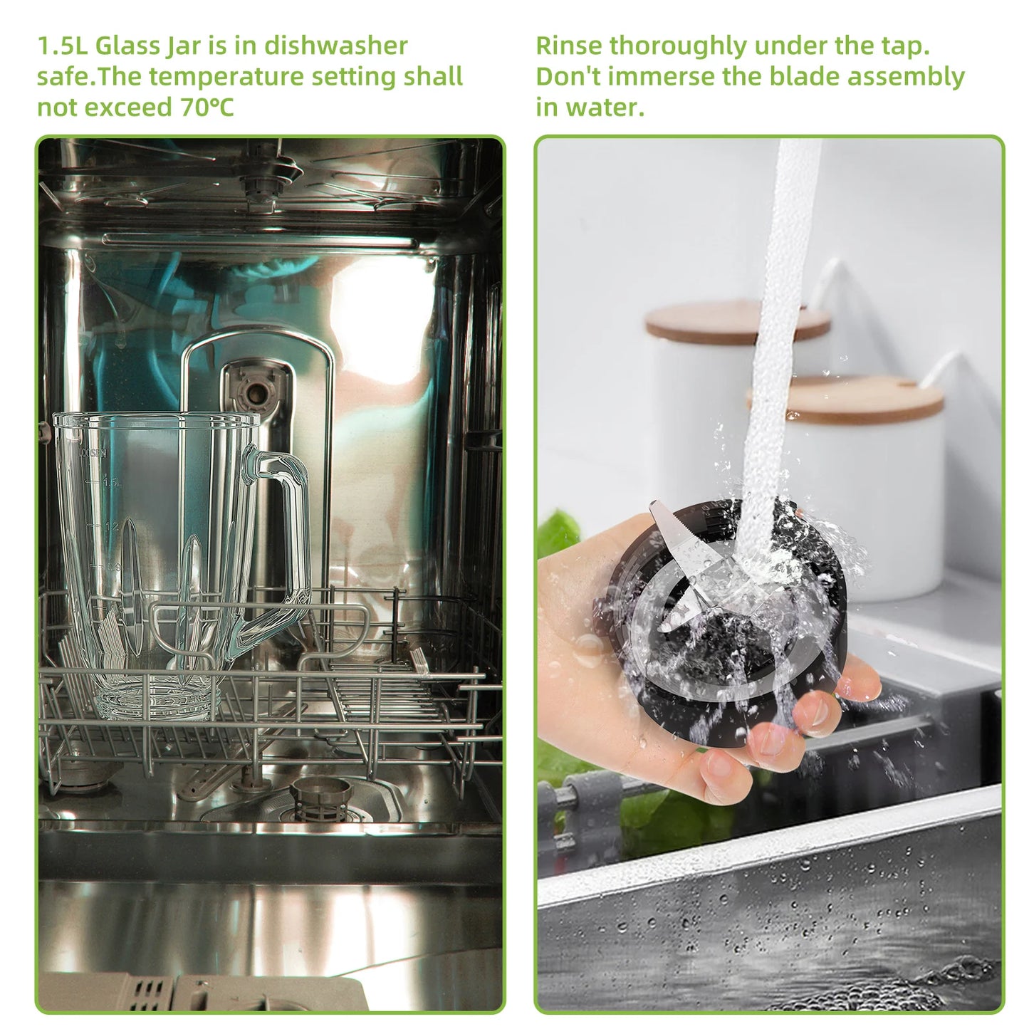 BioloMix 1300W Smoothie Blender with 1.5L Glass Jar, Personal Blenders Combo for Frozen Fruit Drinks,  Sauces