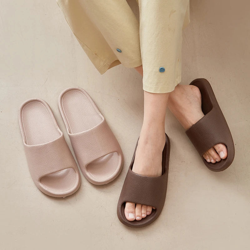 EVA Men Sandals Flip Flops Man Slippers Solid Color Simple Non-slip Soft Sole Comfortable Shower Slippers Outdoor Couple Shoes