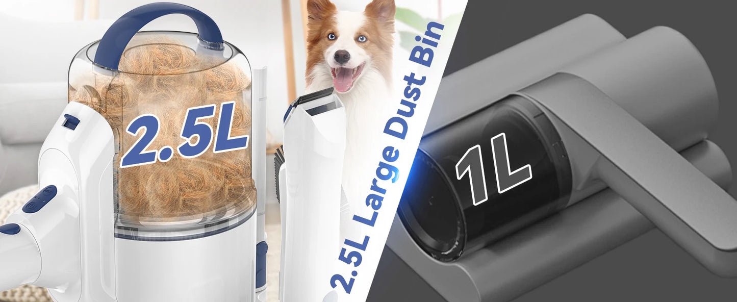 Yinole P50 Dog Grooming Vacuum, with Dog Clippers,Deshedding Grooming Tools,Cleaning Tools, 2.5L Large Cup, 12Kpa