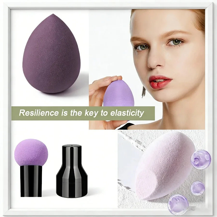 Mushroom Foundation Sponge Set 4PCS Dry & Wet Dual-Use Beauty Puffs Powder Blending Makeup Tool