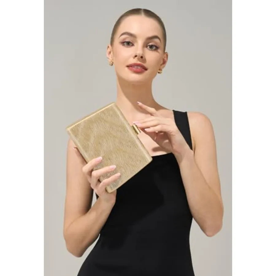 CHUNLI Clutch Purses for Women Sparkly Evening Bag with Detachable Chain for Weddings Proms Formal and Parties