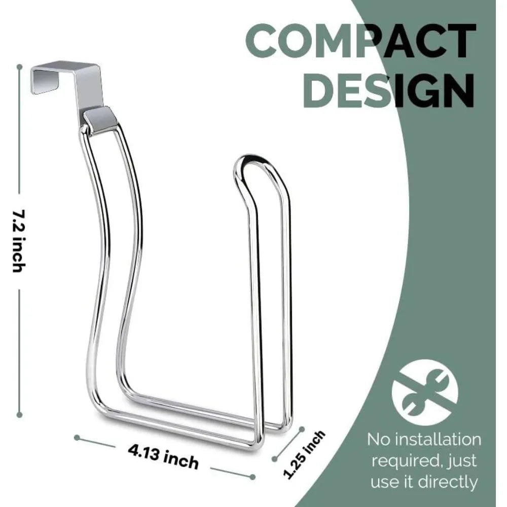 Space-Saving Toilet Paper Holder, Over the Tank Storage, Easy Install, Chrome