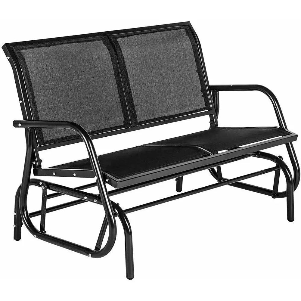 2-Person Porch Swing Glider Bench, Outdoor Loveseat Patio Rocking Chair