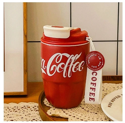 Coffee cup, insulated cup, dual drink cup, portable Coca Cola pumpkin cup, car mini insulated cup