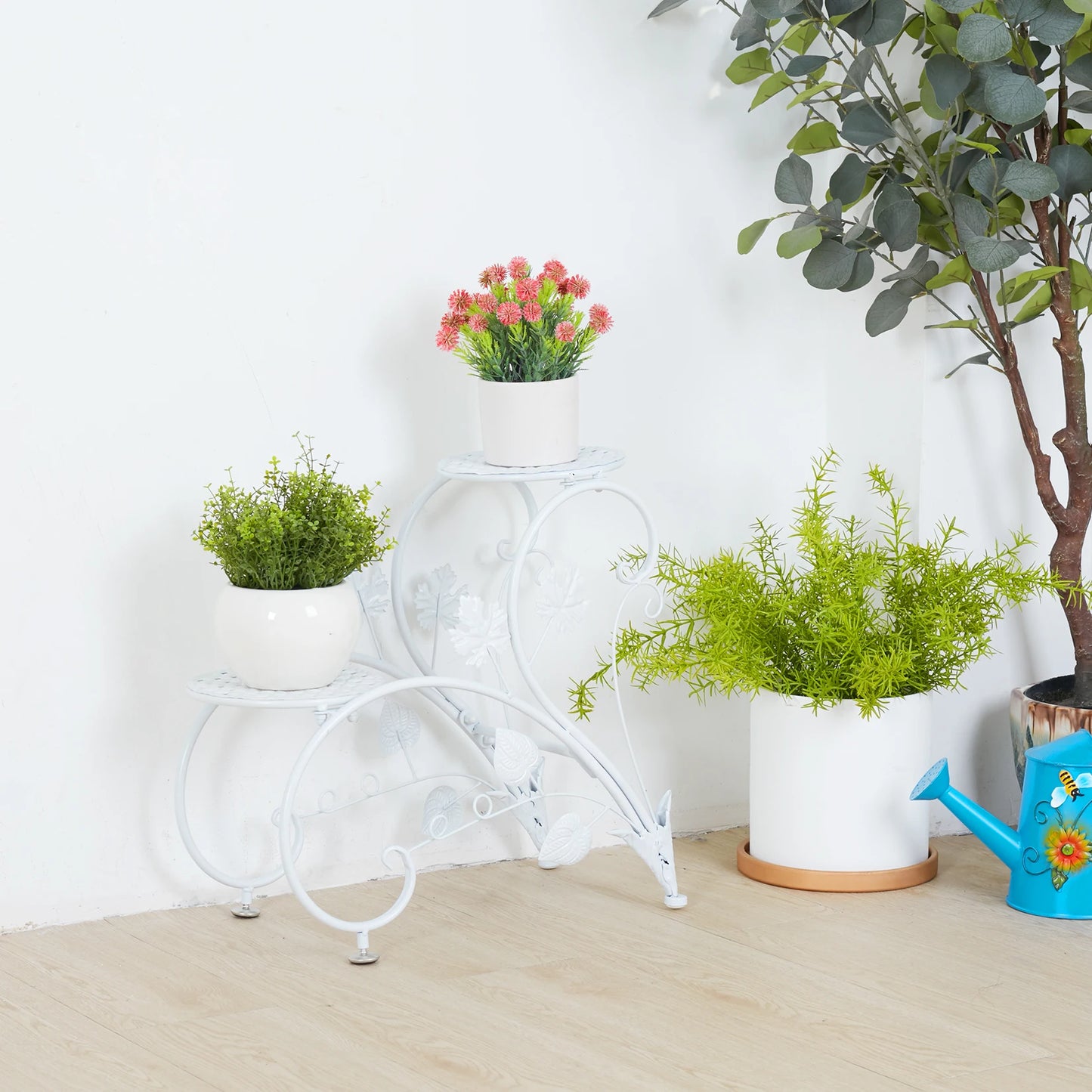 2PCS Classic Tall Plant Stand Art Flower Pot Holder Rack Planter Outdoor Indoor Patio