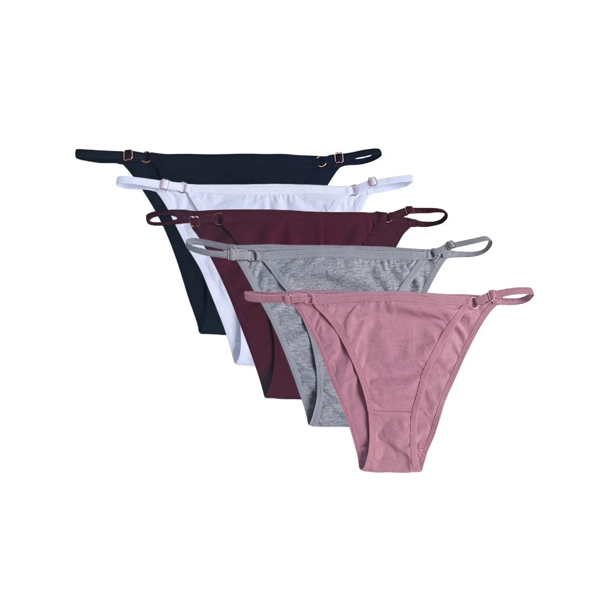 5Pcs/set Cotton Briefs Panties Women Low Waist Underwear Cotton Solid Color Underpants Soft Feamle Sexy Lingerie S-XL