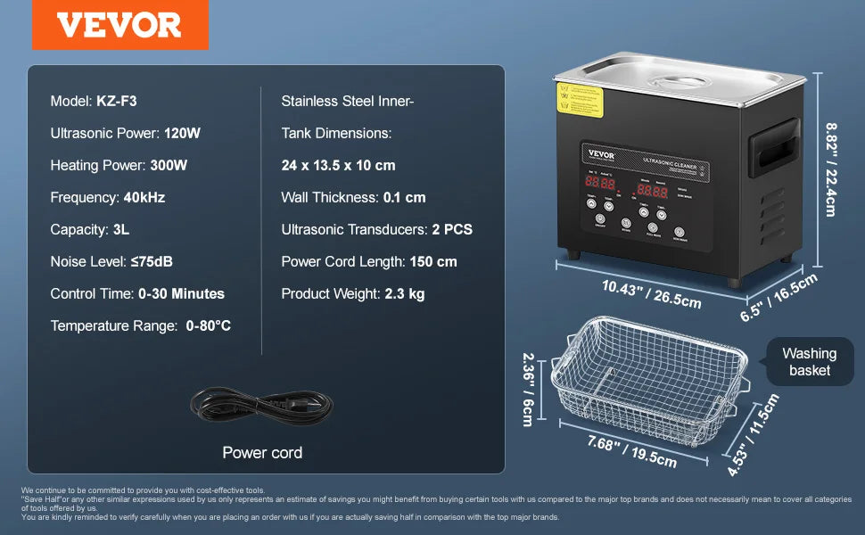 SucceBuy 2-30L Ultrasonic Cleaner Digital Ultrasound Cleaning Machine with Upgraded Degassing and Gentle Mode for Jewelry Glass