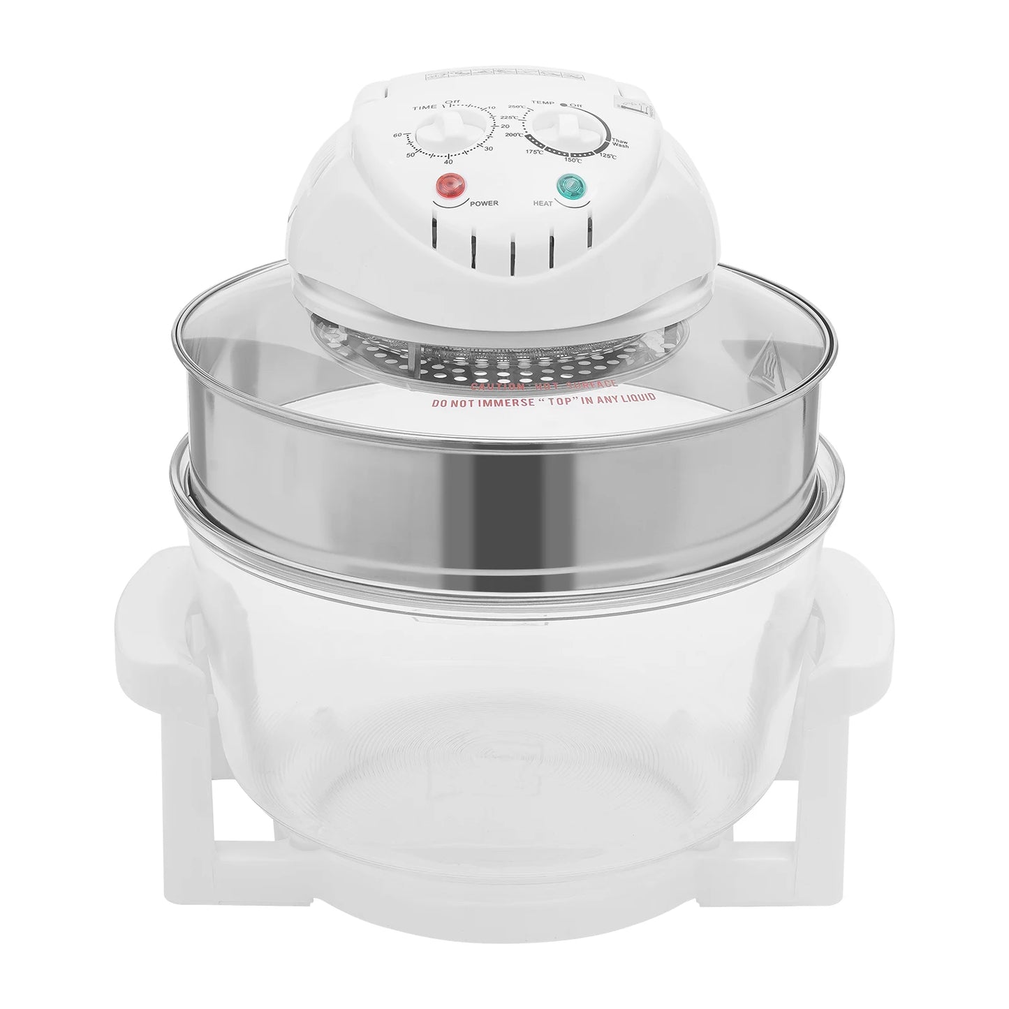 110V 17.96Qt Visual Air Fryer 1200-1400W 360° Hot Air Circulation Oil-Free Cooker with Grill Rack for Home Kitchen