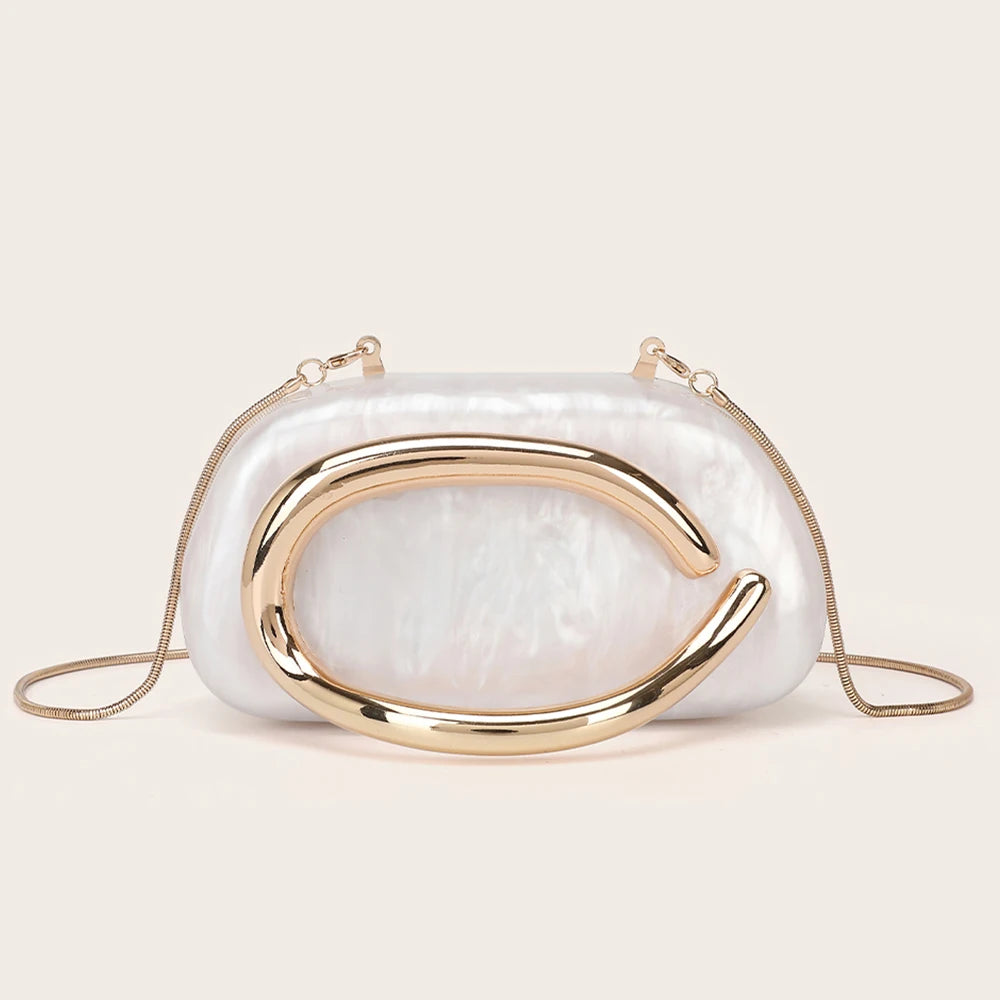 Box Bag Metal Details Crossbody Bag Acrylic Shoulder Bags Luxury Brand Handbags Women's Handbag Ladies Female Evening Purse