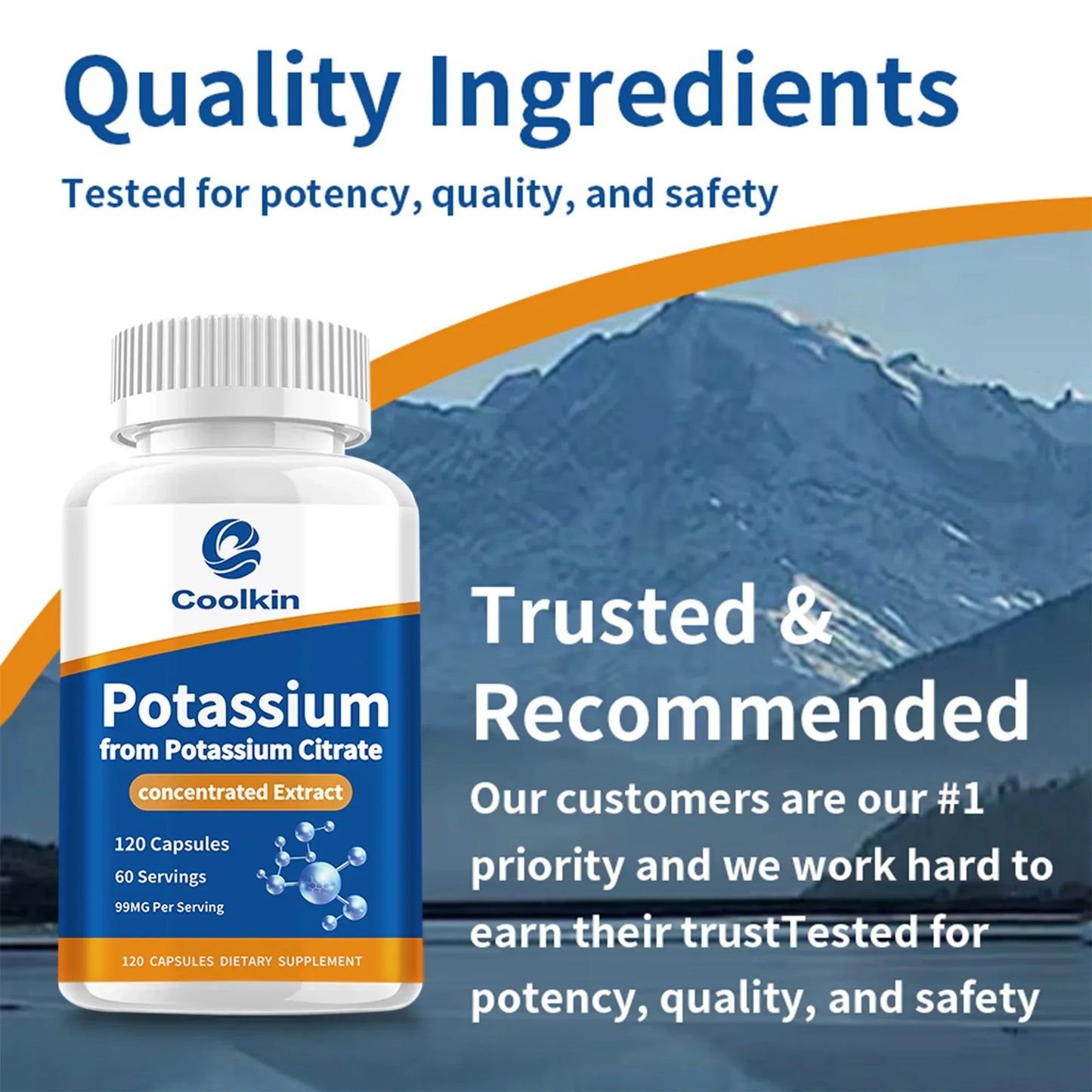 Potassium Citrate - Helps Maintain Electrolyte Levels, Promoting Muscle Function and Heart Health - 120 Capsules