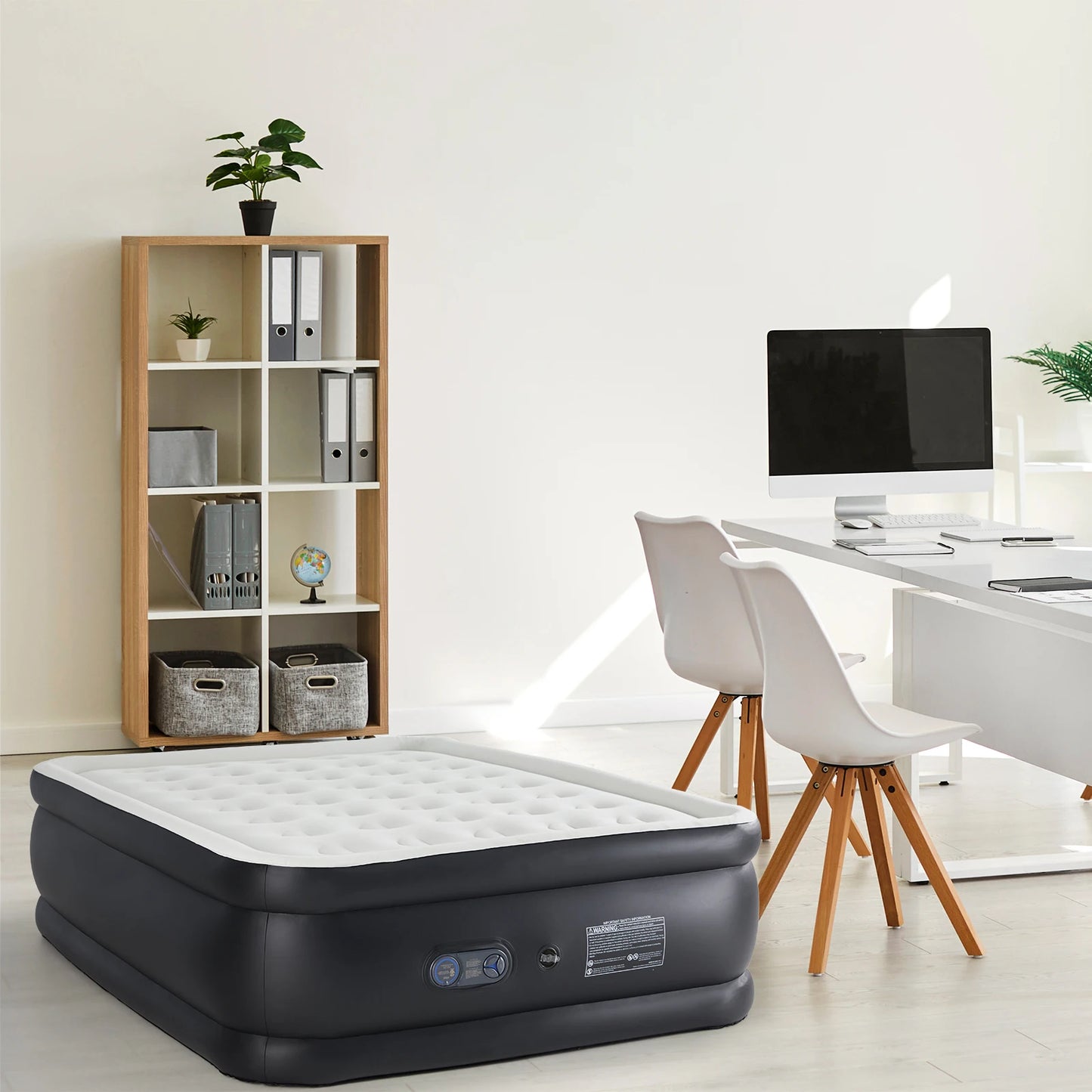 MCQ 18IN Tall Air Mattress with Built in Pump Inflatable Blow Up Airbed Non-Slip Bottom Weight Capacity 660 lbs for Home Camping