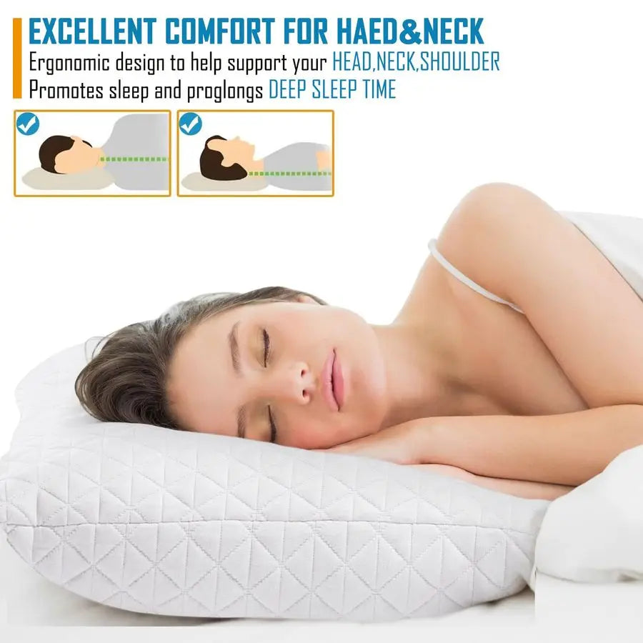 Memory Foam Pillows for Sleeping,Bed Pillows King Size Set of 2 Pack Cooling Adjustable,Good for Side and Back Sleeper with Wash