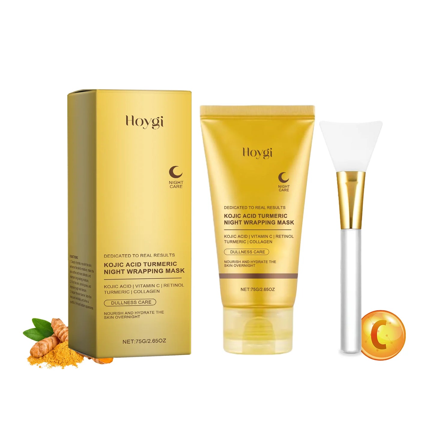 Hoygi Turmeric Face Mask Peel off Mask Wrapping Night Deep Cleansing Pores Oil Control for Brightening Rejevenation Skin Care