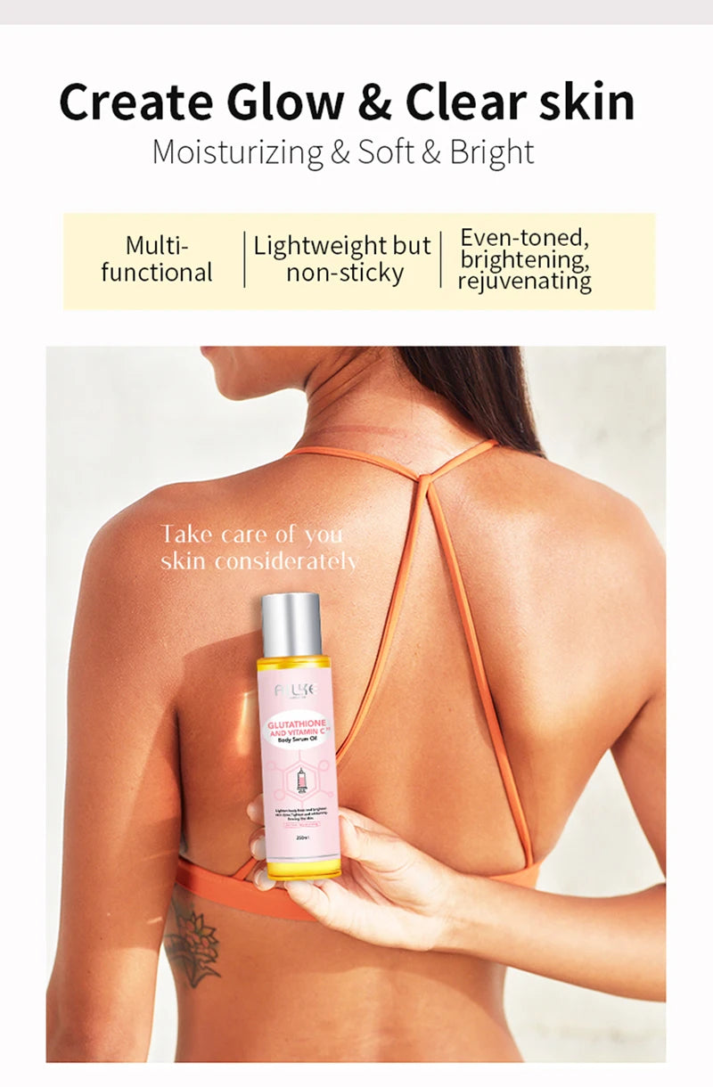 AILKE Vitamin C Moisturizing and Whitening Massage Essential Oil, Smooth Skin, Reduce Dark Spots, For All Skin Types, 250ml