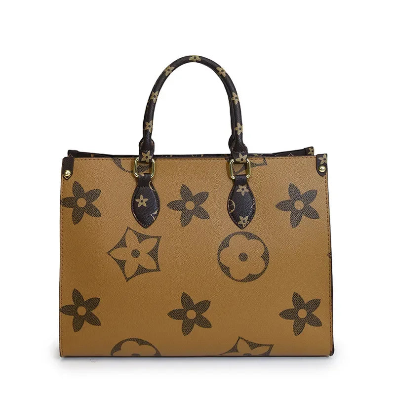 Free Shipping 2026s Designer New Print Large Capacity Tote Bag Women Fashion Versatile Shoulder Bag Simple Commuter handbag Coff
