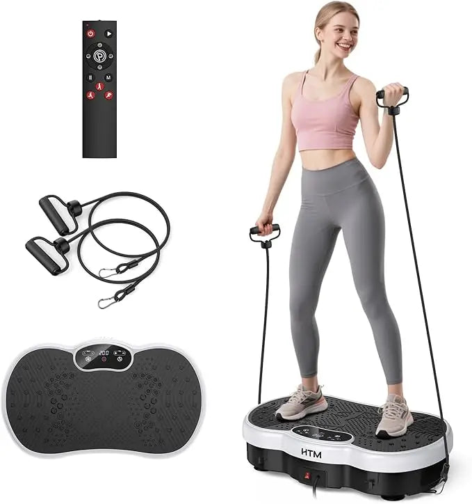 Vibration Plate Exercise Machine Whole Body Weight Loss Vibrator 120 Speed Levels Calorie Tracking Workout Power Fitness Plate
