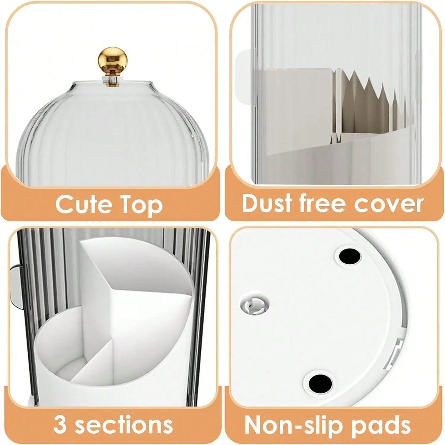 Dustproof Toothbrush Holders with Cover, Rotating Electric Toothbrush and Toothpaste Holder for Bathroom Countertop