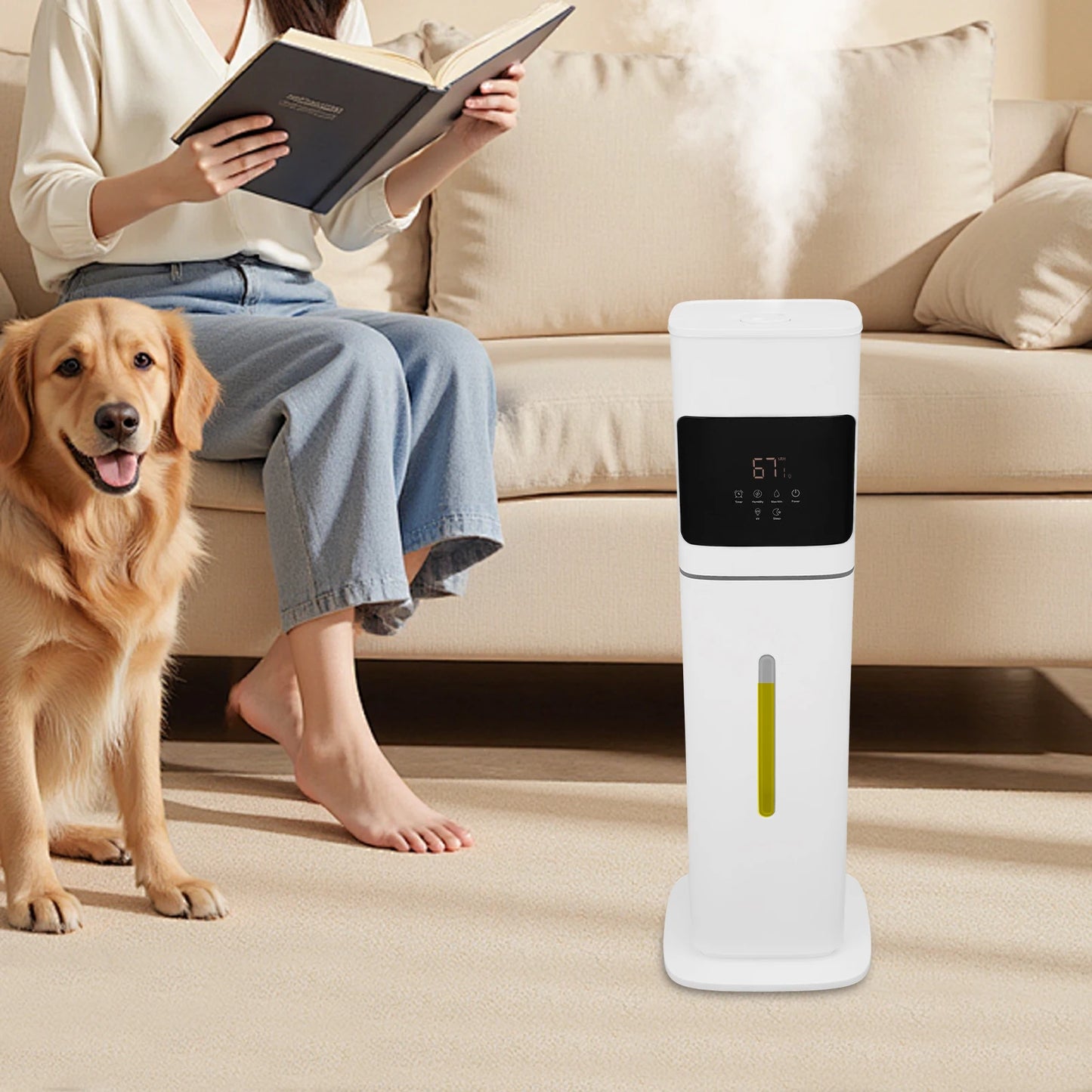 8L/2.11Gal Smart Humidifier with Remote Control Humidifier for Bedroom Large Room 3 Mist Modes for Home Office Plant
