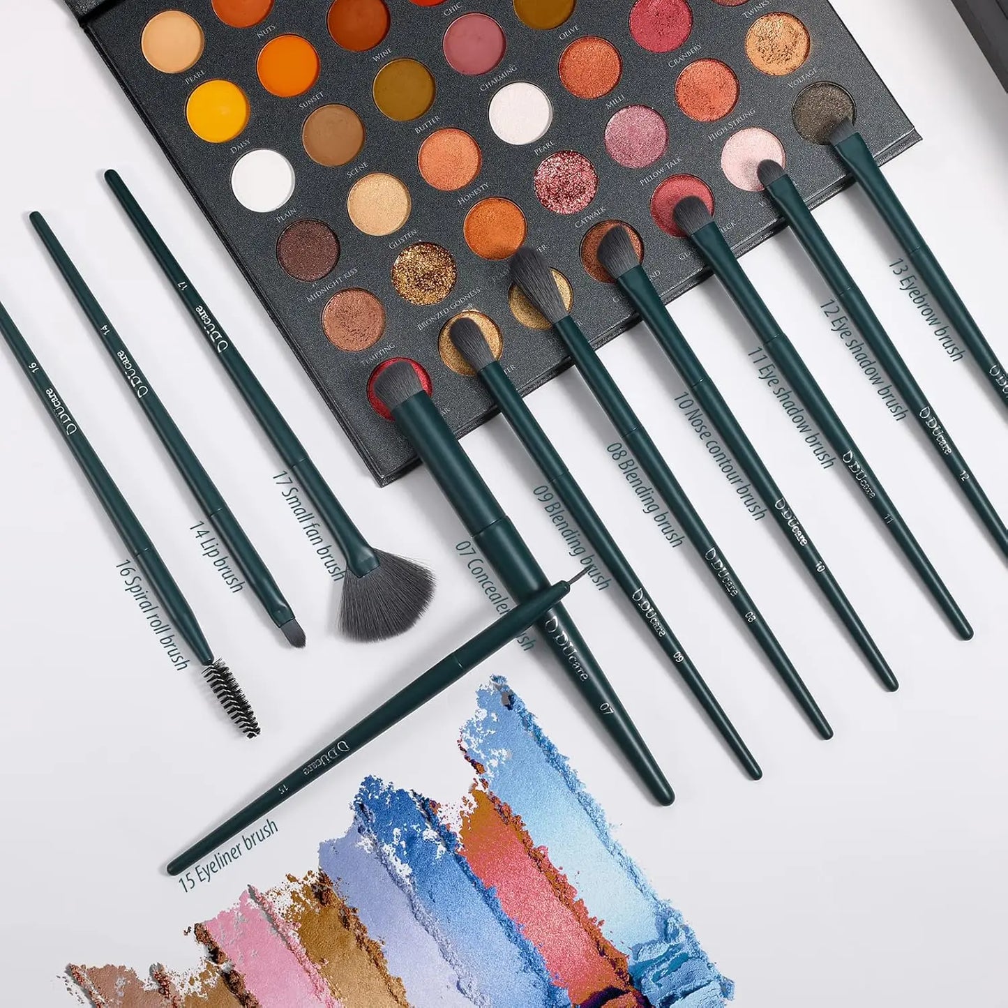 19-Piece Professional Makeup Brush Set with Cleaning Mat and Sponge for Face, Eyes, and Liquid Application